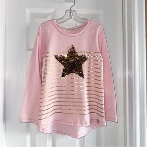 {Cynthia Crowley} Pink Star Sequin Kids Top